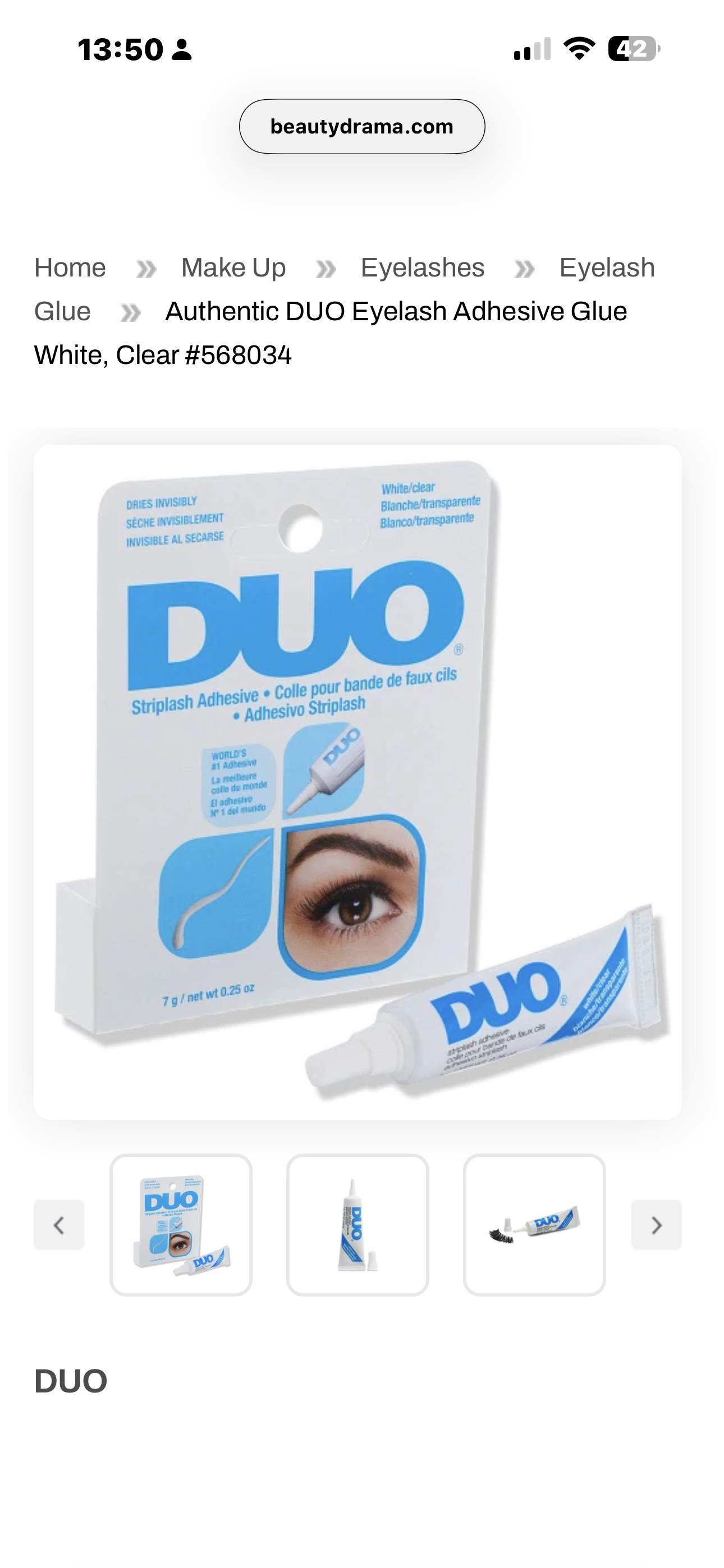 چسب مژه DUO بی رنگ